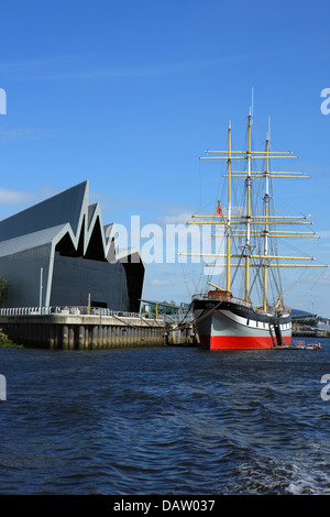 Tall Ship Glenlee, amarré à l'extérieur, le Riverside Museum de Glasgow Banque D'Images
