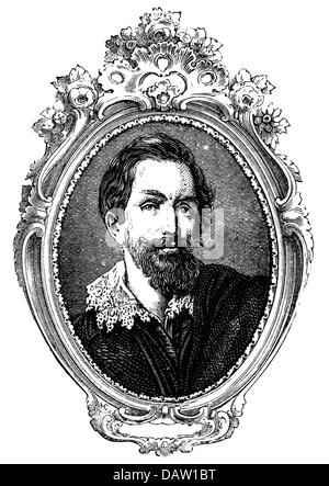 Snijders, Frans, 11.11.1579 (christen) - 19.8.1657, artiste flamand (peintre), portrait, gravure sur bois, datant du 19ème siècle, Banque D'Images