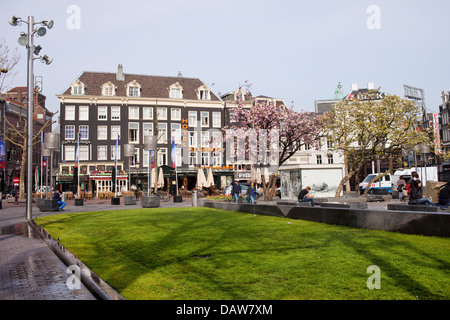 Rembrandtplein (Rembrandt) au centre d'Amsterdam, Pays-Bas. Banque D'Images