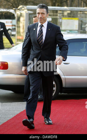 Le Premier ministre danois Anders Fogh Rasmussen arrive à une célébration à l'occasion du 50e anniversaire du Traité de Rome, 24 mars 2007. Photo : Johannes Eisele Banque D'Images