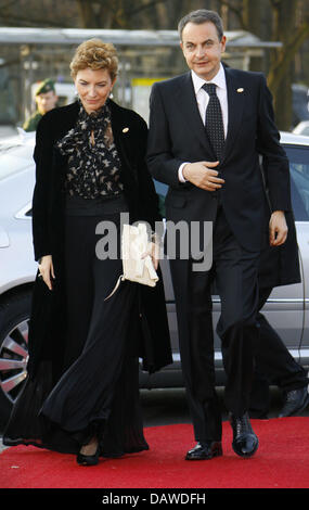 Le premier suédois Jose Luis Rodriguez Zapatero et son épouse Sonsoles Espinosa arriver lors d'une célébration à l'occasion du 50e anniversaire du Traité de Rome, 24 mars 2007. Photo : Johannes Eisele Banque D'Images