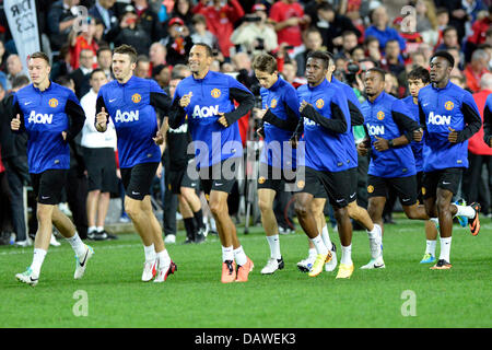 Sydney, Australie. 19 juillet, 2013. Les joueurs au cours de la séance de formation de Manchester United devant plus de 22 000 fans en avant de la pré saison d' match contre l'A-League All Stars à l'Allianz Stadium, Sydney. Credit : Action Plus Sport/Alamy Live News Banque D'Images