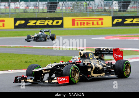 Kimi Raikkonen, Lotus F1, au Club Corner pendant les qualifications au Grand Prix de Grande-Bretagne 2012 à Silverstone Banque D'Images