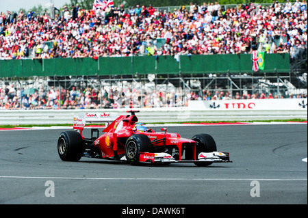 Fernando Alonso à la Scuderia Ferrari F1 au niveau de la boucle au cours de la 2012 Grand Prix de Grande-Bretagne à Silverstone Banque D'Images