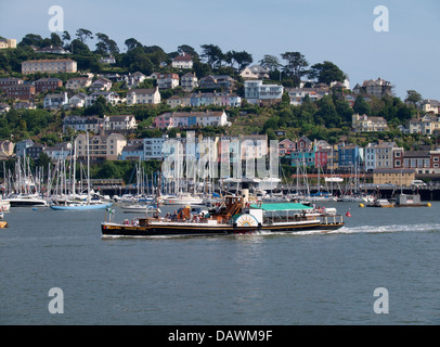Kingswear Castle à aubes, rivière Dart, Devon, UK 2013 Banque D'Images