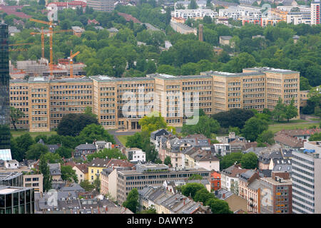 La photo montre le bâtiment de l'IG Farben, Johann Wolfgang Goethe-university (Campus Westend) à Francfort, Allemagne, 12 mai 2007. Photo : Arne Dedert Banque D'Images