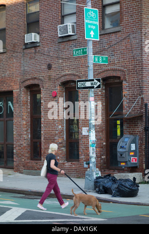 Les plaques de rue à Williamsburg Brooklyn Banque D'Images