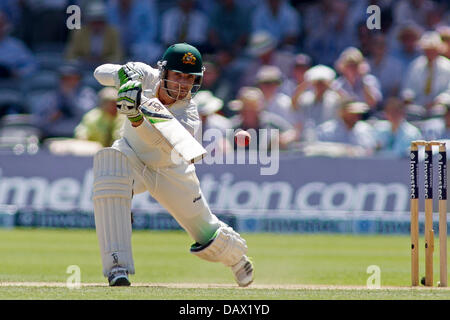 Londres, Royaume-Uni. 19 juillet, 2013. Phillip Hughes batting au cours de la deuxième journée de l'Investec Cendres 2e test match, à Lords Cricket Ground le 19 juillet 2013 à Londres, en Angleterre. Credit : Mitchell Gunn/ESPA/Alamy Live News Banque D'Images