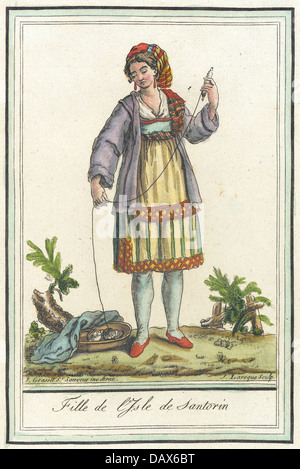 Les costumes de différents pays, 'Fille de l'Isle de Santorin' M.83.190.61 Banque D'Images