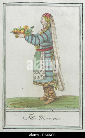 Les costumes de différents pays, 'Fille Mordwine83.190.230' M. Banque D'Images