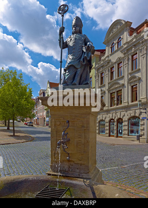 Fontaine de Saint-Jean Gothardius, saint patron de Gotha, Thuringe, Allemagne Banque D'Images
