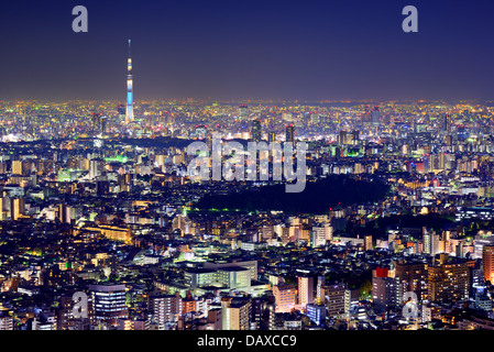 Avec le paysage urbain de Tokyo Tokyo Skytree. Banque D'Images