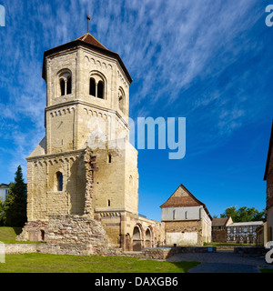 Tour de l'église abbatiale, Kyffhäuserkreis Göllingen, Thuringe, Allemagne Banque D'Images