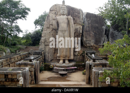 Près de statue de Bouddha AUKANA KEKIRAWA SRI LANKA 09 Mars 2013 Banque D'Images