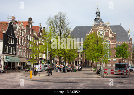 L'église du nord (Noorderkerk) sur Noordermarkt place d'Amsterdam, Pays-Bas, Hollande du Nord de la province. Banque D'Images