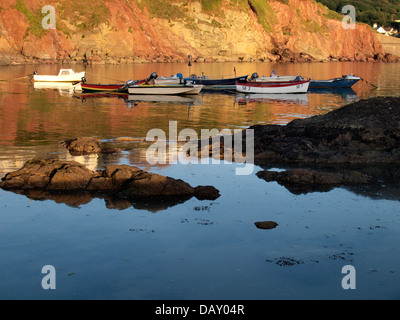 Coucher du soleil à Hope Cove, Devon, UK 2013 Banque D'Images