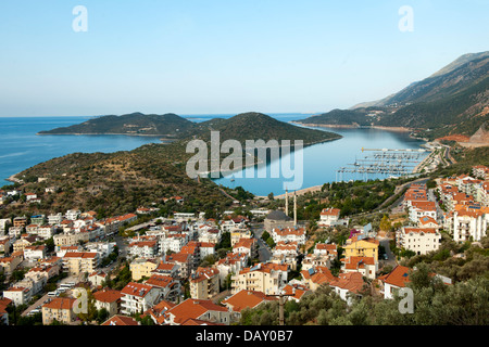 Asien, Türkei, Provinz, Kas, Ortsansicht und Blick auf den neuen Hafen Banque D'Images