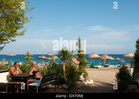 Asien, Türkei, Provinz Antalya, Turkey, Strandrestaurant Banque D'Images