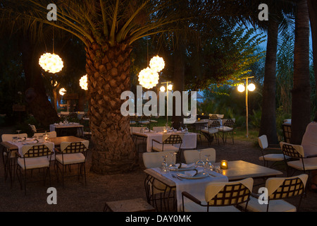 Asien, Türkei, Provinz Antalya, Turkey, Olympos Lodge am Abend Banque D'Images