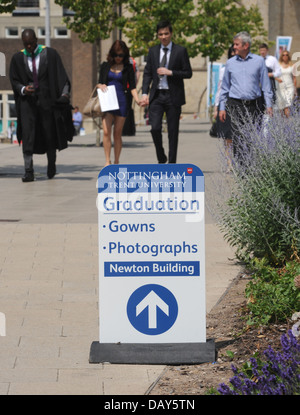 Les étudiants d'une université britannique célébrant SUR LEURS DIPLÔMES RE DE L'ENSEIGNEMENT SUPÉRIEUR LES PRÊTS ÉTUDIANTS JOBS CARRIÈRES AFFAIRES UK Banque D'Images