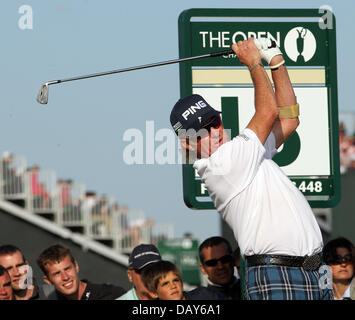 20.07.13 Muirfield, East Lothian, en Ecosse. L'Espagne, Miguel Angel Jimenez en action lors de la troisième ronde de l'Open de Golf de Muirfield. Le championnat 2013 sera le 142e Open Championship tenue 18-21 Juillet à Muirfield Golf Links à Bouaye, East Lothian, en Ecosse. Banque D'Images