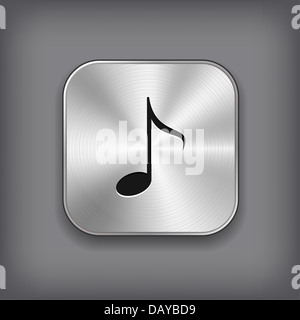 L'icône de note de musique - metal bouton app Banque D'Images