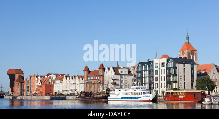 Vue panoramique de la vieille ville de Gdansk, Pologne Banque D'Images