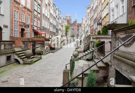 Rue Mariacka dans la vieille ville de Gdansk, Pologne Banque D'Images