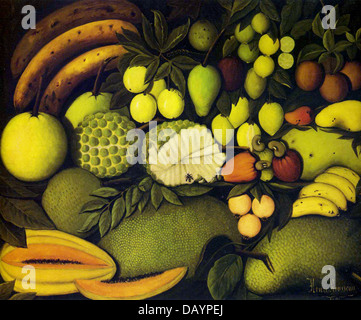 Henri Rousseau le Douanier Rousseau - la nature morte avec fruits exotiques Banque D'Images