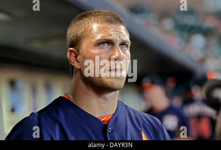 Houston, Texas, USA. 21 juillet, 2013. 21 JUL 2013 : le voltigeur des Houston Astros Brandon Barnes # 2 avant de la MLB baseball match entre les Astros de Houston et les Mariners de Seattle de Minute Maid Park de Houston, TX. Credit : csm/Alamy Live News Banque D'Images