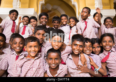 Les enfants de l'école à Madurai, Inde Banque D'Images