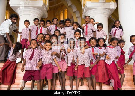 Les enfants de l'école à Madurai, Inde Banque D'Images