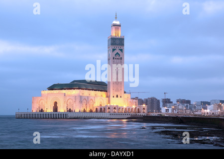 Grande Mosquée Hassan II à Casablanca, Maroc, Afrique du Nord Banque D'Images