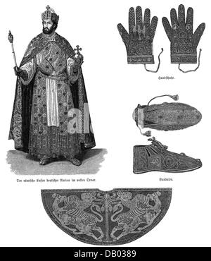 Bijoux, bijoux de couronne, Régalia Impériale, Empire romain Saint, régalia, gant, gants, santal, sandales, Pluviale, gravure en bois, 19e siècle, insigne impérial, Regalia Impériale, Trésor, trésors, régalia, manteau, manteau, manteau, manteau, vêtements, vêtements, Royal, Impérial, Scepter, Scepters, Scepters, Sceplia, Clamp, Empire, 19th, 19th, 19th, 19th, 19th, 19th, 19th, 19th, 19th, 19th, 19th, 19th, 19th, 19th, 19th, 19th, 19th, emperor, People, Additional-Rights-Clearences-non disponible Banque D'Images