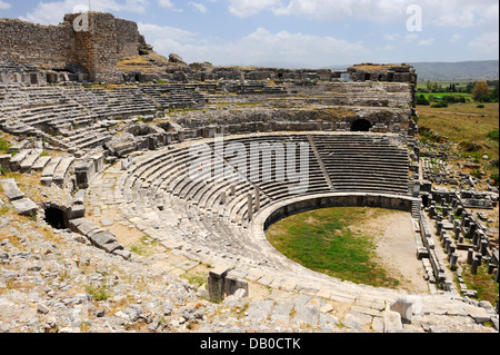 Ruines du théâtre romain à Milet, Côte égéenne, Turquie Banque D'Images