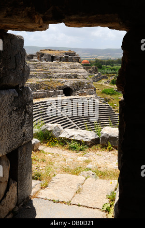 Ruines du théâtre romain à Milet, Côte égéenne, Turquie Banque D'Images