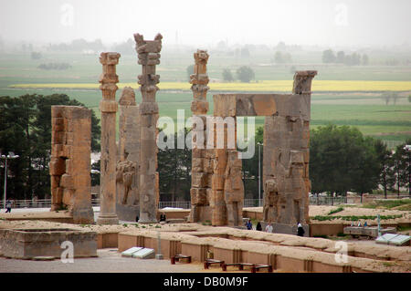 La photo montre la ruine de l'ancienne ville de Perse Persepolis, Iran, 30 avril 2007. Photo : facturation Tilman Banque D'Images