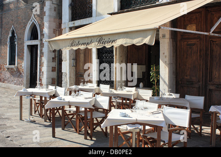 Ristorante Riviera au bord de Zattere Banque D'Images