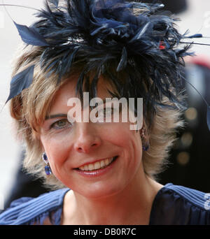 La Princesse Laurentien est tout sourire au cours de la journée de l'princelings (Prinsjesdag) à La Haye, aux Pays-Bas, le mardi, 18 septembre 2007. La Reine Beatrix a tenu un discours à la Chambre supérieure et inférieure au cours d'une session conjointe du parlement néerlandais pour marquer le début de la prochaine session parlementaire. Photo : Albert Nieboer (Pays-Bas) Banque D'Images