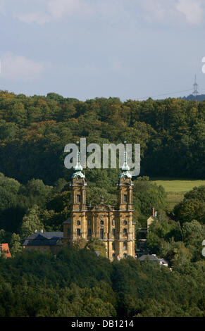 La photo montre l'abbaye franciscaine Vierzehnheiligen à Bad Staffelstein, Allemagne, 19 septembre 2007. La basilique baroque a été construit au 18ème siècle. Photo : Daniel Karmann Banque D'Images