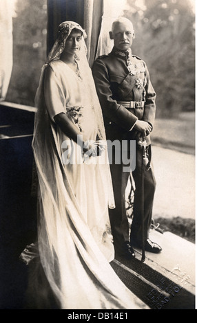 Rupprecht, 18.5.1869 - 2.8.1955, prince héritier de Bavière 4.11.1913 - 13.11.1918, pleine longueur, mariage avec la princesse Antonia du Luxembourg, château de Hohenburg près de Lengries, Haute-Bavière, 7.4.1921, carte postale, frères Frey, Bad Toelz, Banque D'Images