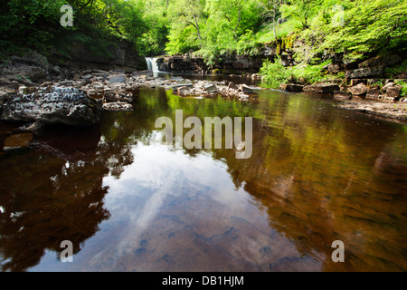 En haut Kisdon la rivière Swale vigueur près de Keld en été Swaledale England Banque D'Images