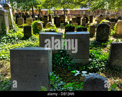 Le cimetière juif dans le centre de Copenhague, Danemark Banque D'Images