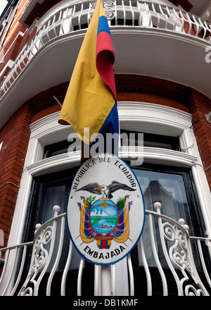 Ambassade de l'Equateur, Knightsbridge, Londres, où Julian Assange réclame l'asile politique Banque D'Images