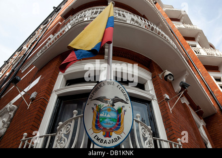 Ambassade de l'Equateur, Knightsbridge, Londres, où Julian Assange réclame l'asile politique Banque D'Images