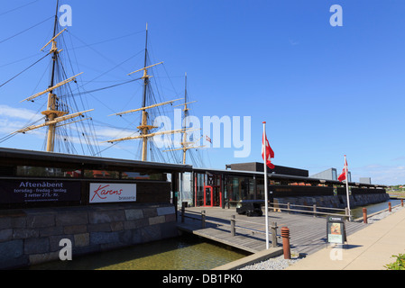 Fregatten Jylland restauré abrite un bain à vapeur, une frégate danoise bateau en bois le plus long au monde Ebeltoft, Jutland, Danemark Banque D'Images