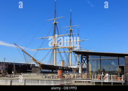 La frégate à vapeur danois restauré Fregatten Jylland dans le musée est plus long bateau en bois dans le monde Ebeltoft, Jutland, Danemark Banque D'Images