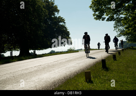 Les cyclistes à Richmond Park, South West London, UK Banque D'Images