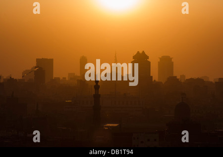 Coucher de soleil sur Le Caire Banque D'Images