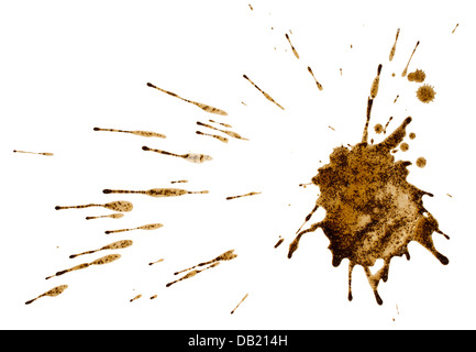 La boue ou café splash isolé sur fond blanc. Clipping path Banque D'Images